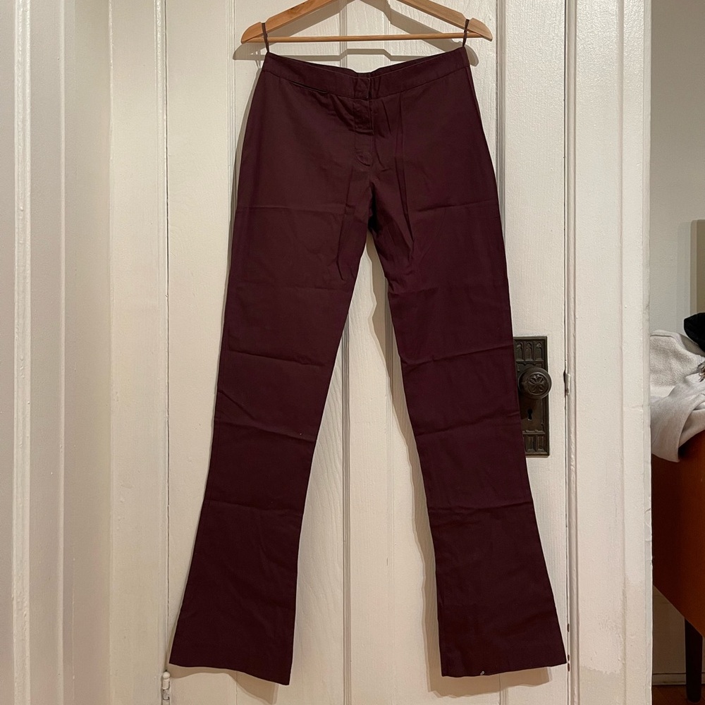 Miu Miu burgundy light cotton trousers